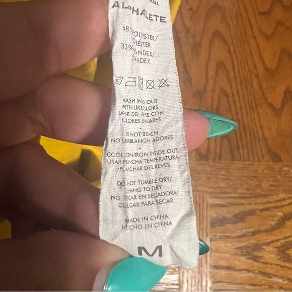 Alphalete Surface Power Crossover Waist Leggings in Gold Sz M Athletic - Picture 11 of 15